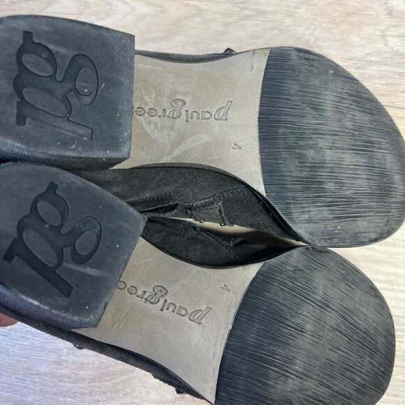 Paul Green Soho Moto Studded Triple Strap Buckle Suede Ankle Boot Booties 6.5 - Picture 7 of 11